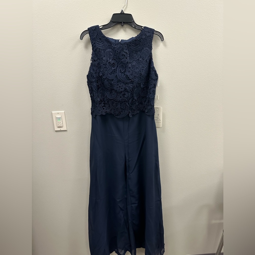 Elegant Navy Wide Leg Jumpsuit